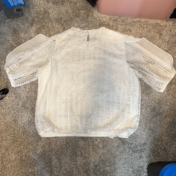Calligraphie white lace crochet top size XL - Picture 2 of 6